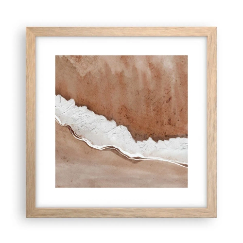 Plakat i ramme af lyst egetræ - I jordnære farver - 30x30 cm