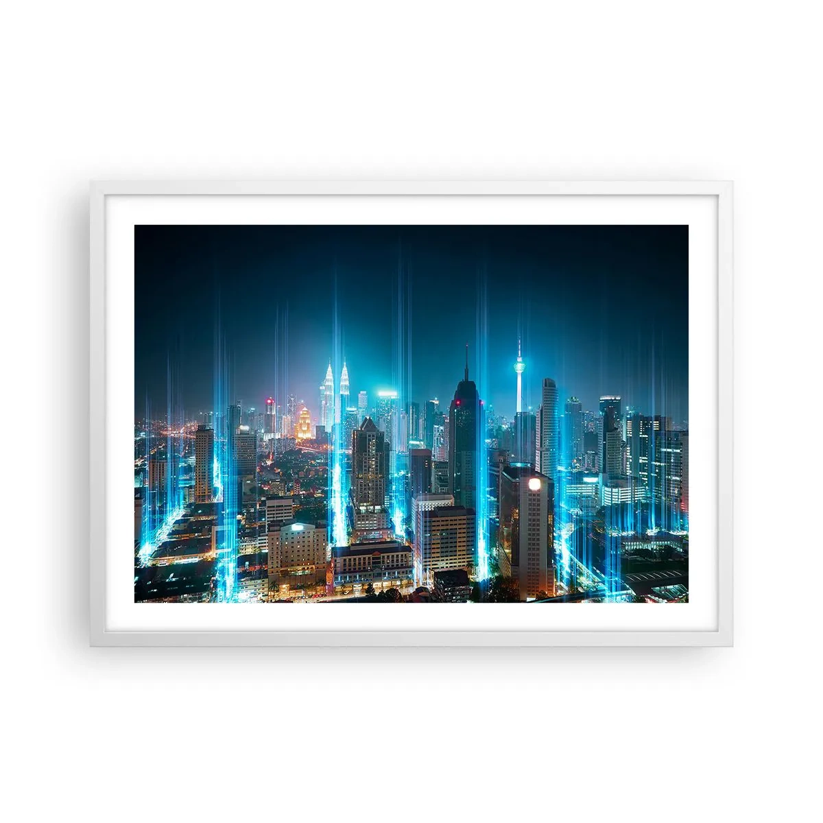 Plakat i hvid ramme - Berlin til himlen - 70x50 cm