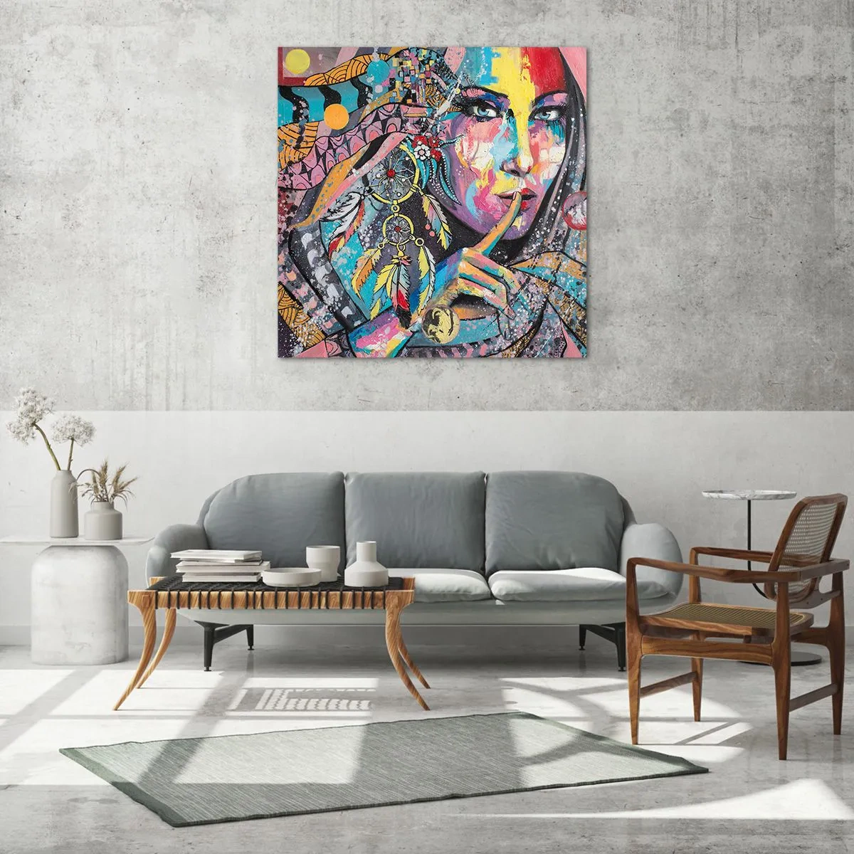 Billede på glas - Vær tavs, indtil du forstår - 70x70 cm