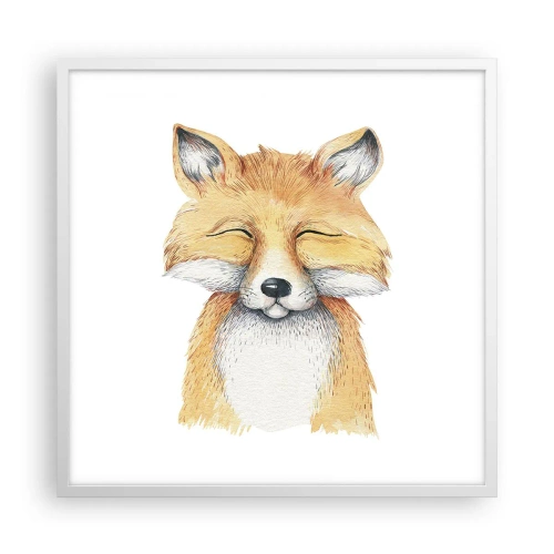 Plakat i hvid ramme - Rævehumor - 60x60 cm