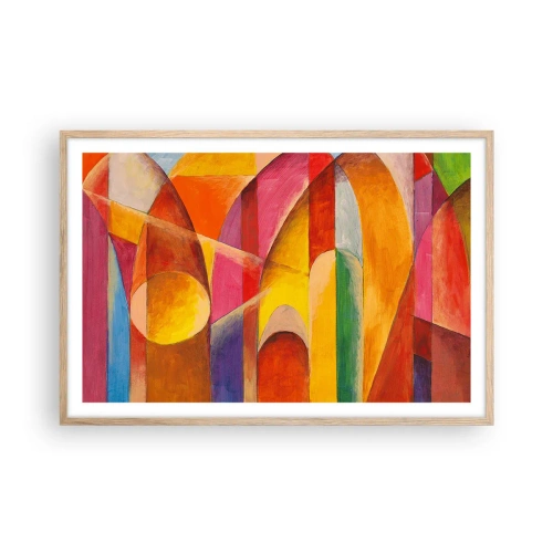 Plakat i ramme af lyst egetræ - Solens katedral - 91x61 cm