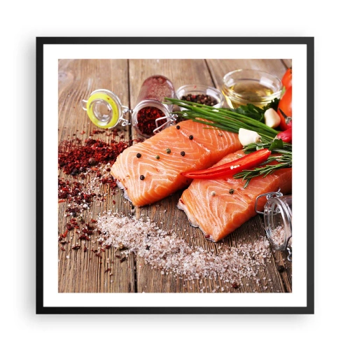 Plakat i sort ramme - Norske køkken eventyr - 60x60 cm
