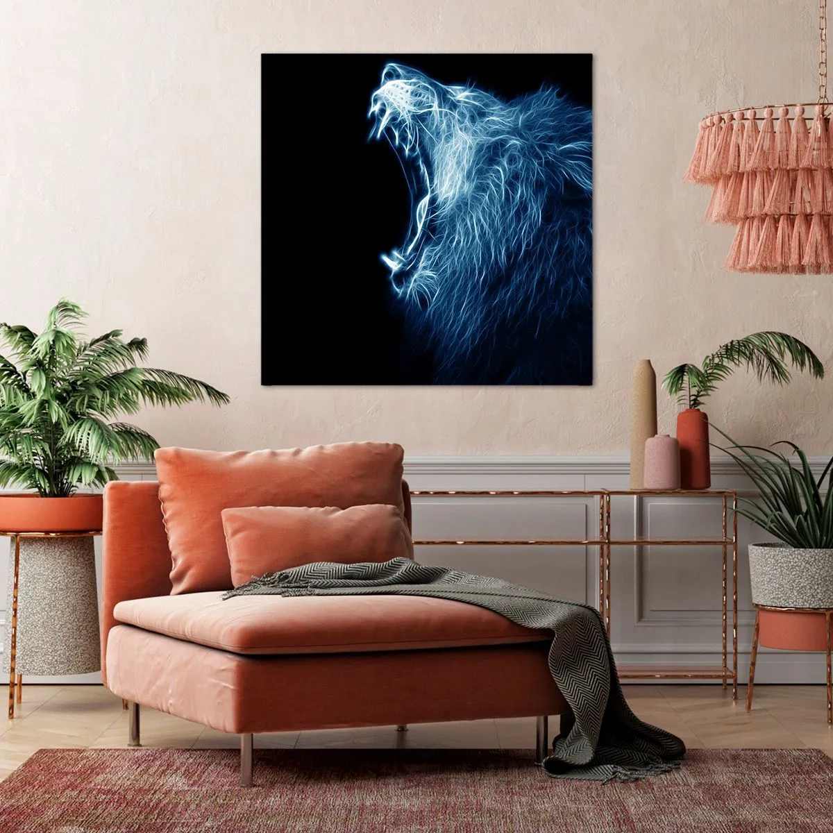 Lærredstryk - Billede på lærred - Kongens flammende vrede - 50x50 cm