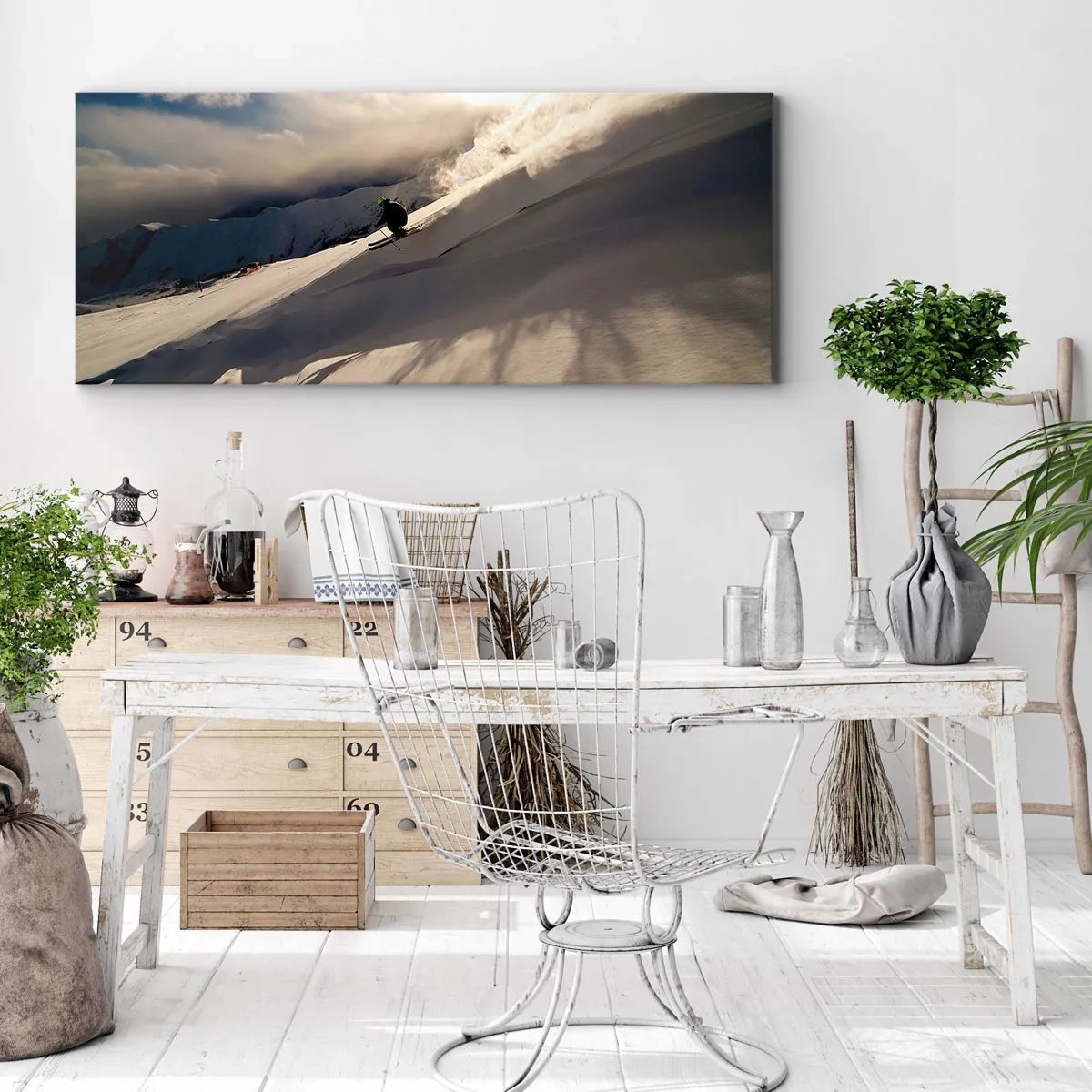 Lærredstryk - Billede på lærred - Udfordringen i bjergene - 140x50 cm