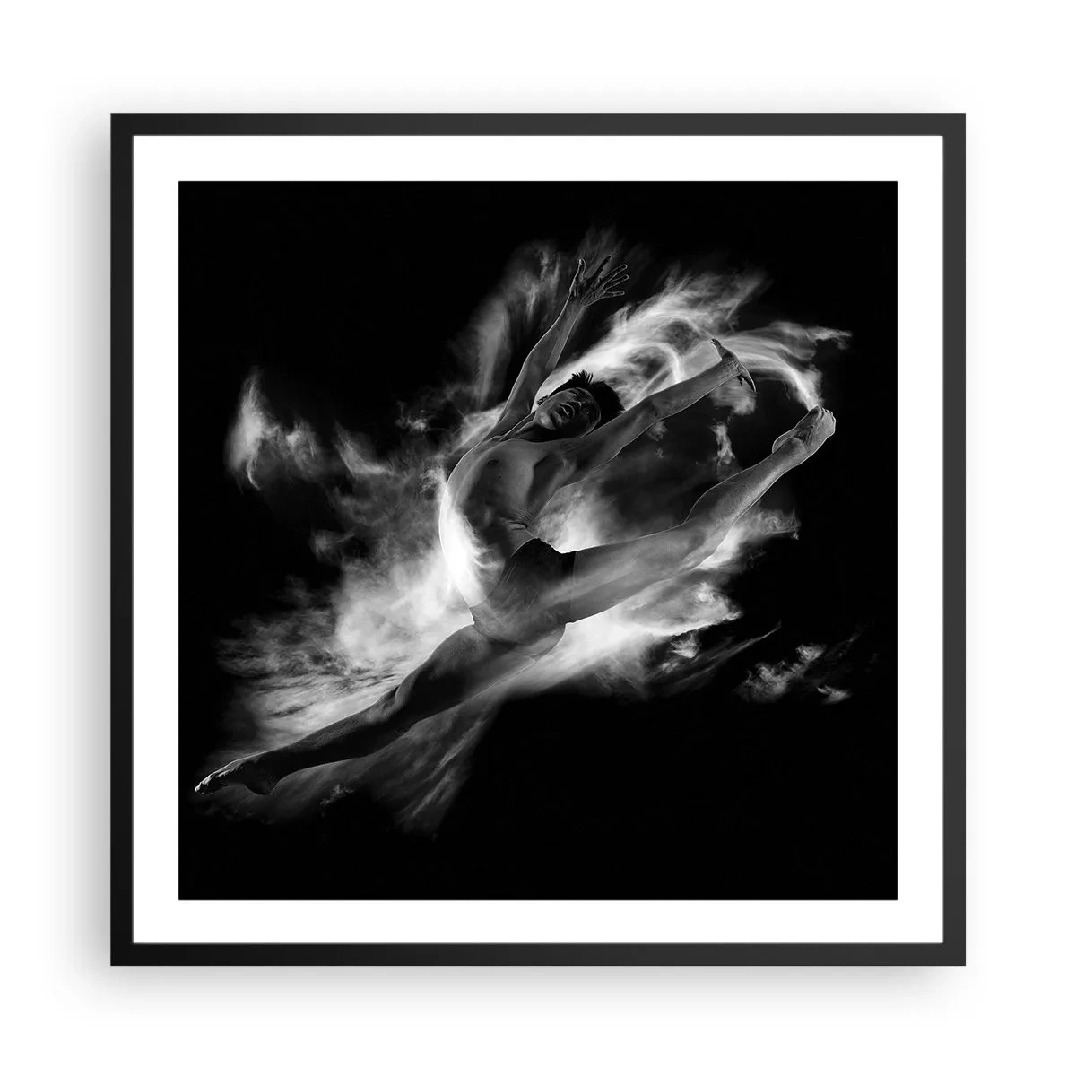Plakat i sort ramme - Stoppet under flyvning - 60x60 cm