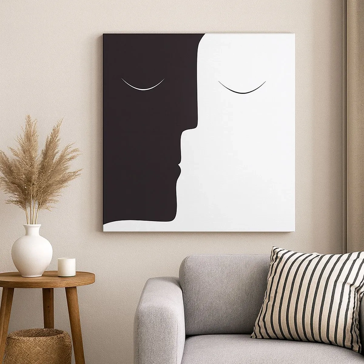 Lærredstryk - Billede på lærred - Modsætningernes enhed - 30x30 cm