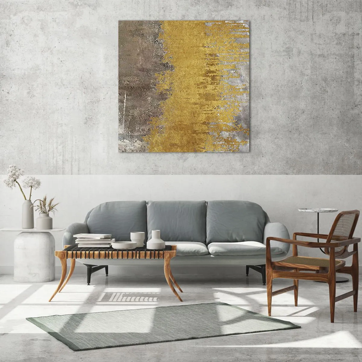 Billede på glas - En gylden eksplosion - 40x40 cm