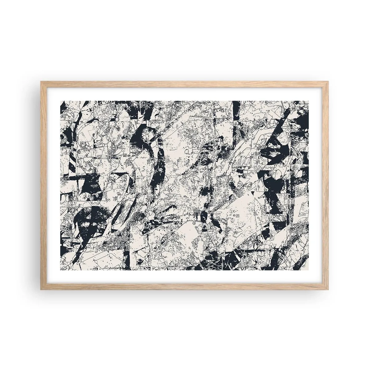 Plakat i ramme af lyst egetræ - Modsætningernes gennemtrængning - 70x50 cm