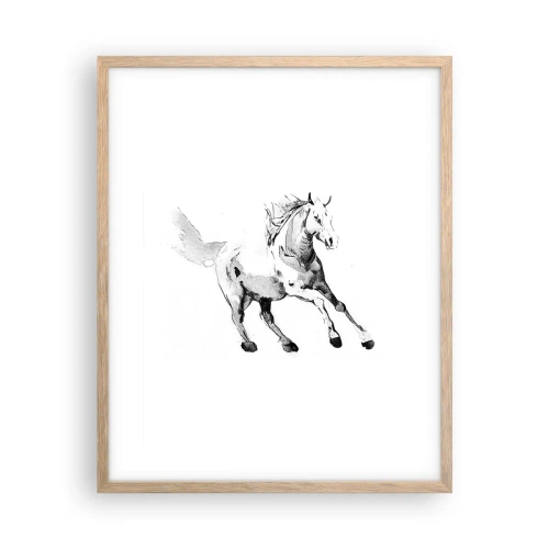 Plakat i ramme af lyst egetræ - Utæmmet sjæl - 40x50 cm