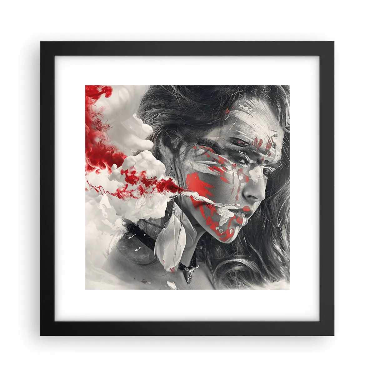 Plakat i sort ramme - I det absurdes damp - 30x30 cm