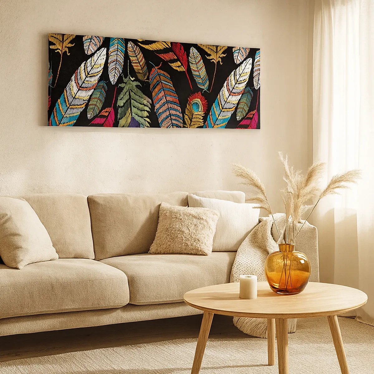 Lærredstryk - Billede på lærred - Fuglekarneval - 30x30 cm