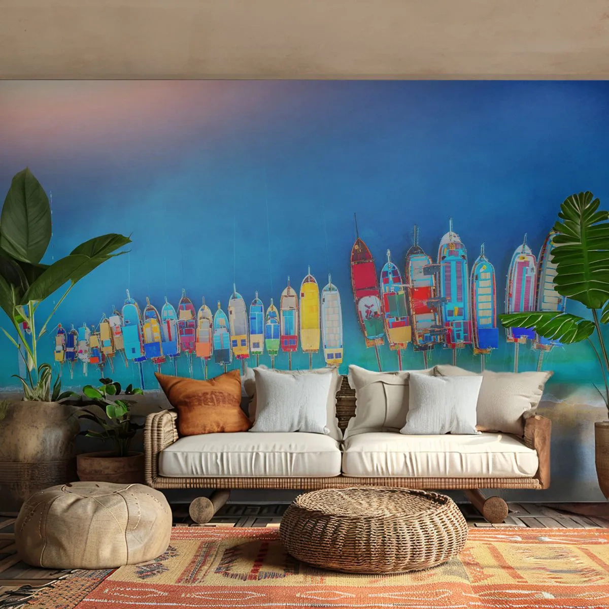 Fototapet Premium Canvas - Fra et fugleperspektiv - Landskab, Strand, Hav - 450x315 cm