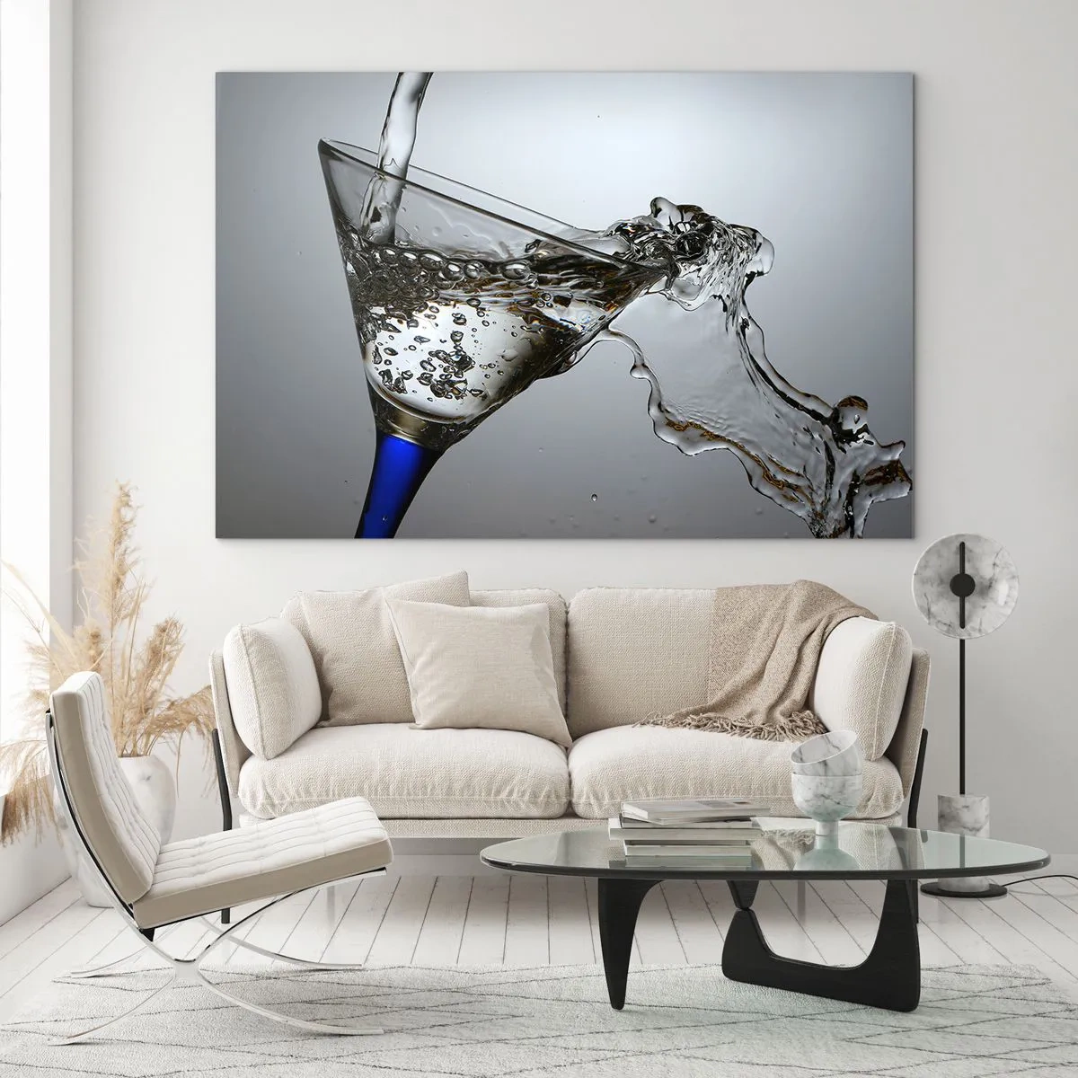 Billede på glas - Krystalvand i krystalglas - 120x80 cm