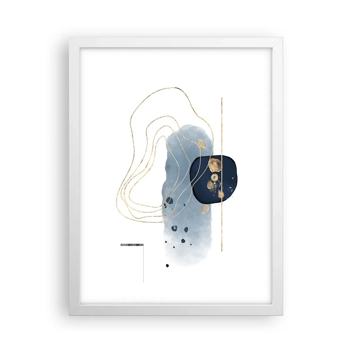 Plakat i hvid ramme - Blå-gylden fantasi - 30x40 cm