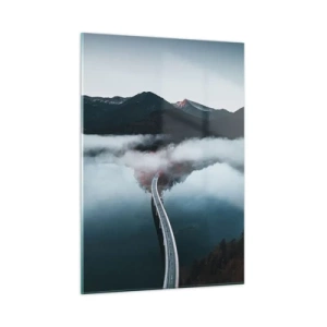 Billede på glas - Over vand så glat som et spejl - 50x70 cm