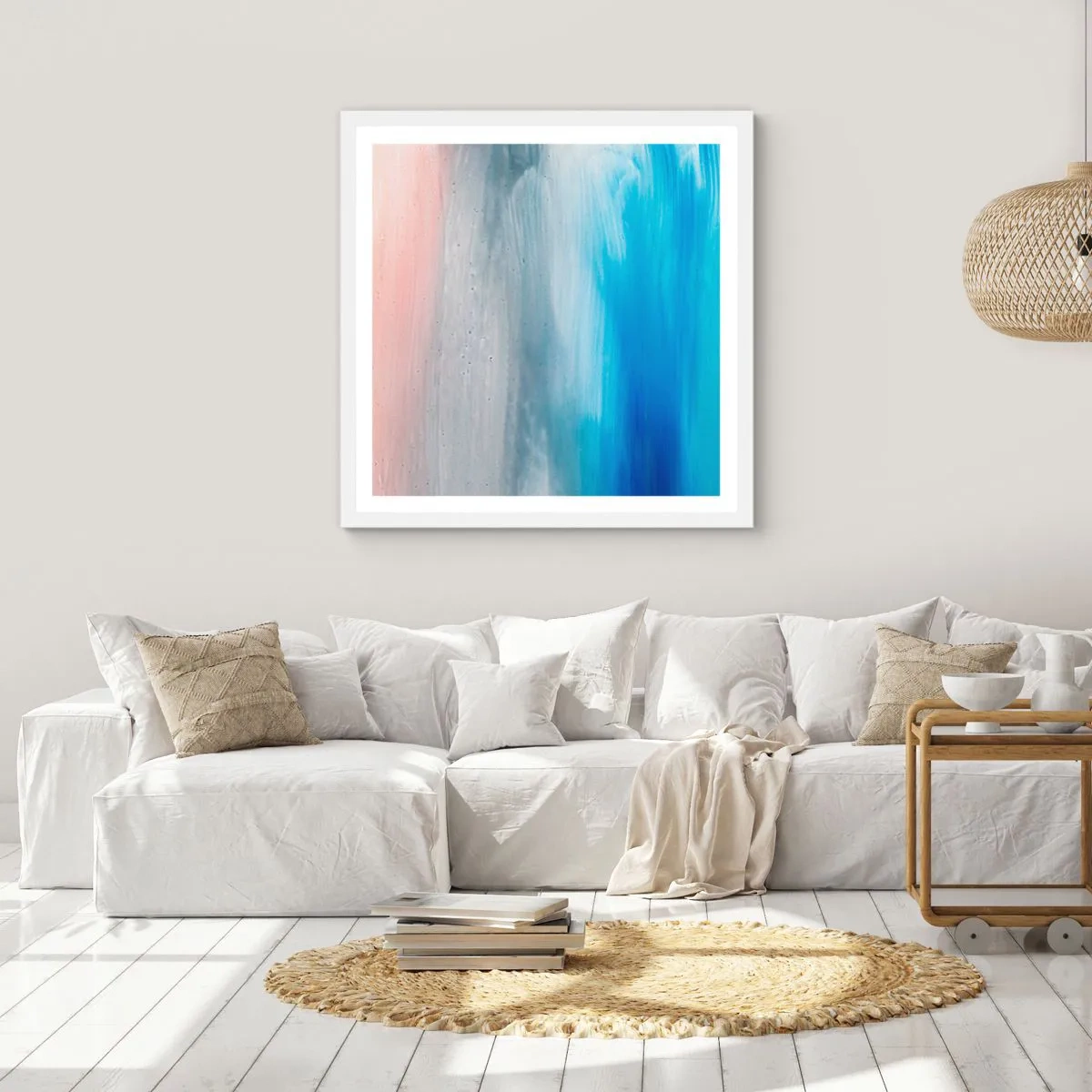 Plakat i hvid ramme - Elementer: luft - 30x30 cm