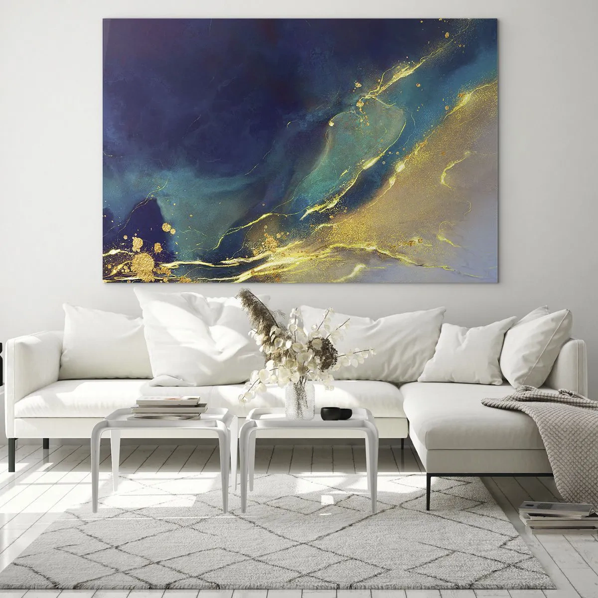 Billede på glas - Gylden marsk - 100x70 cm