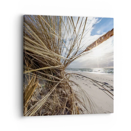 Lærredstryk - Billede på lærred - Et møde mellem elementerne - 40x40 cm