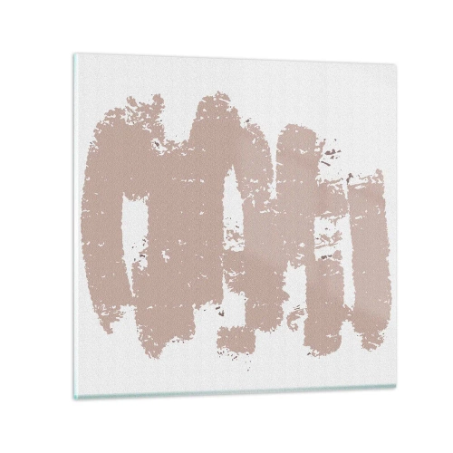 Billede på glas - Abstraktion i sart rosa - 40x40 cm