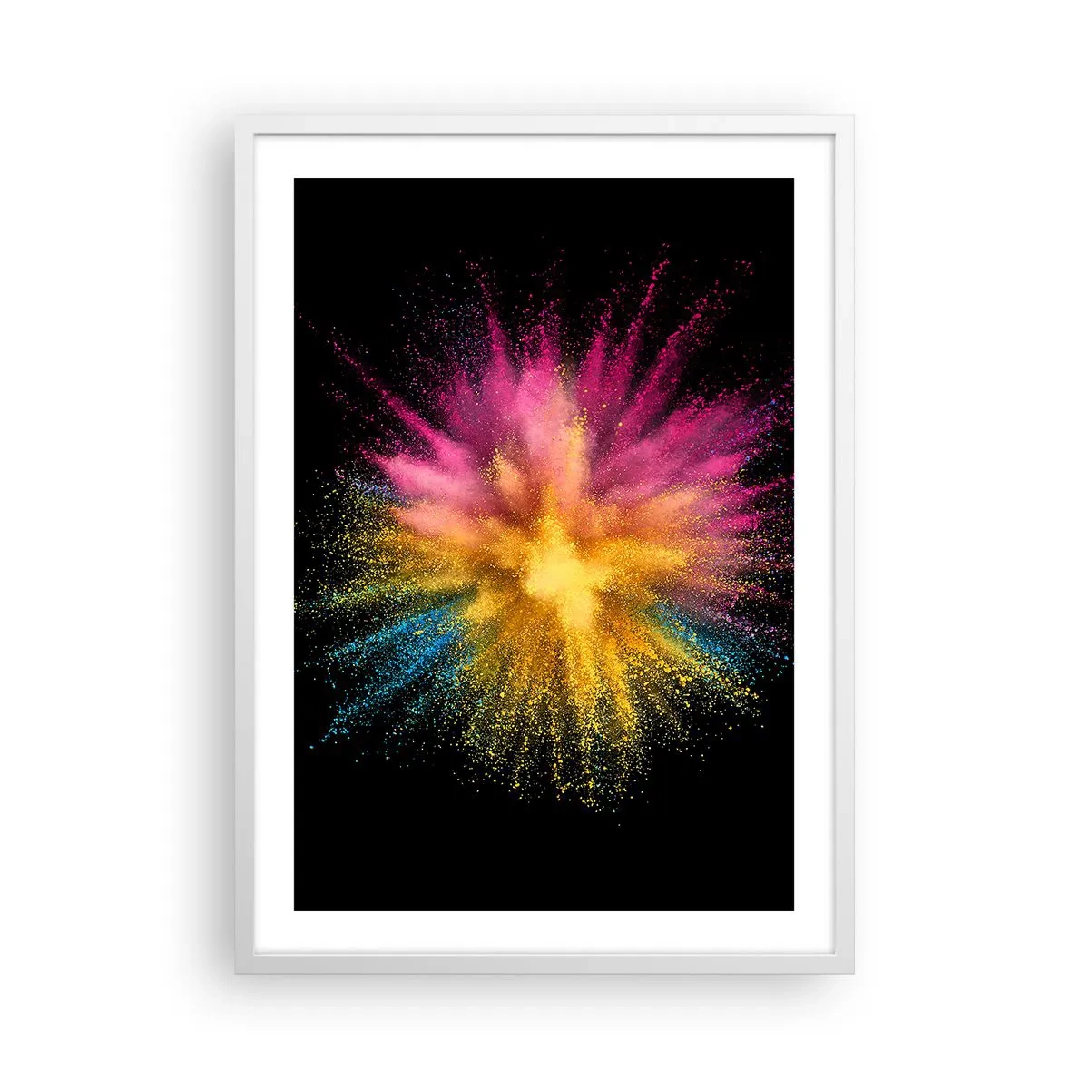 Plakat i hvid ramme - Farvernes fødsel  - 50x70 cm