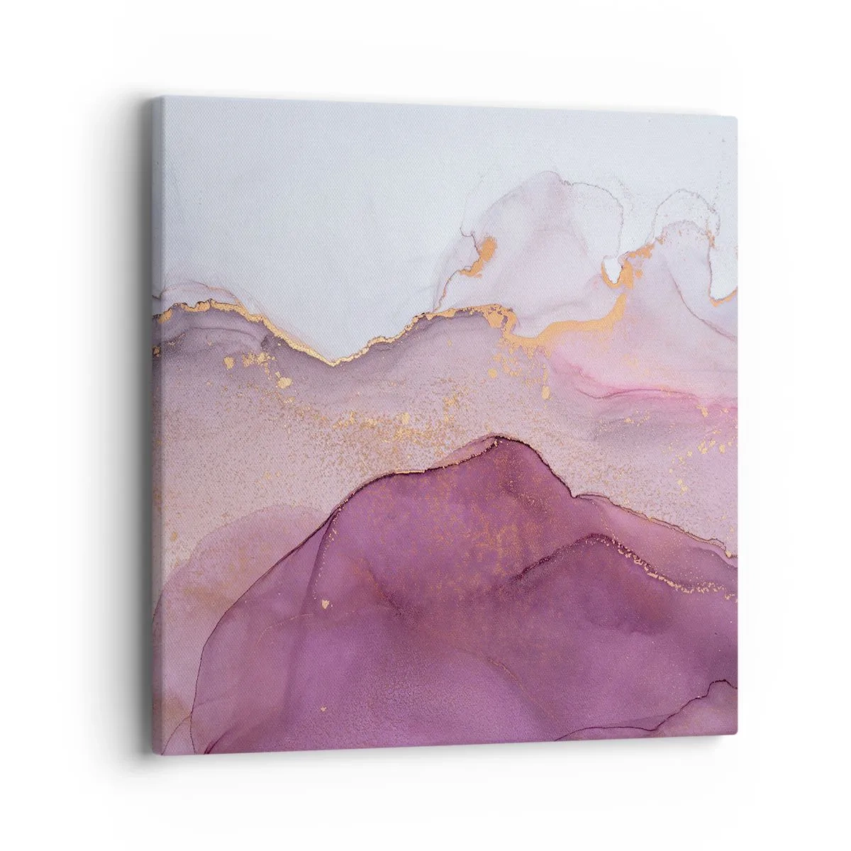 Lærredstryk - Billede på lærred - Lilla og violette bølger - 40x40 cm