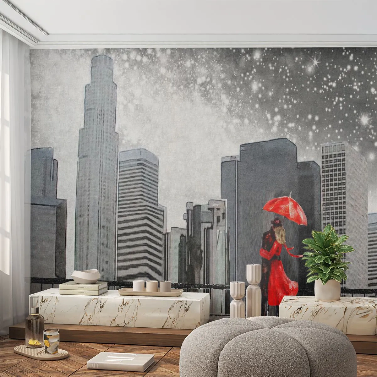 Fototapet Premium Sand - Et menneske, ikke en sten - New York, By, Elsker - 100x70 cm