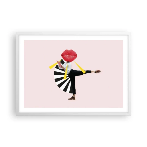 Plakat i hvid ramme - Surrealistisk popkunst - 70x50 cm