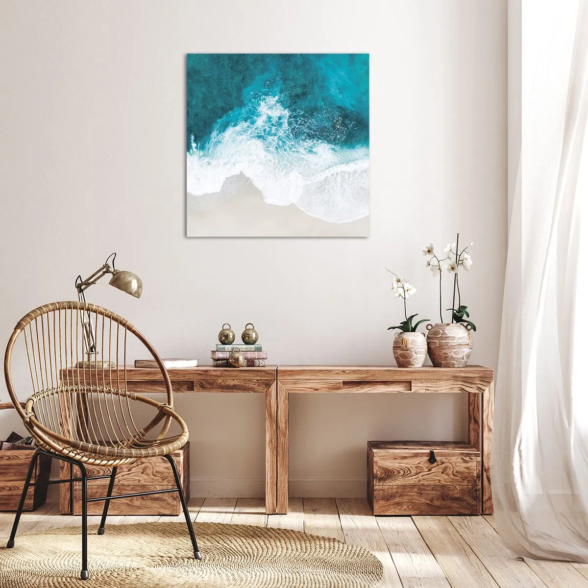 Lærredstryk - Billede på lærred - Naturlig kærtegn - 70x70 cm