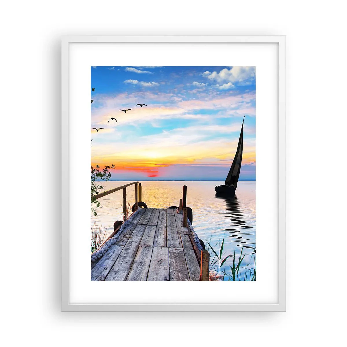 Plakat i hvid ramme - Godaften - 40x50 cm