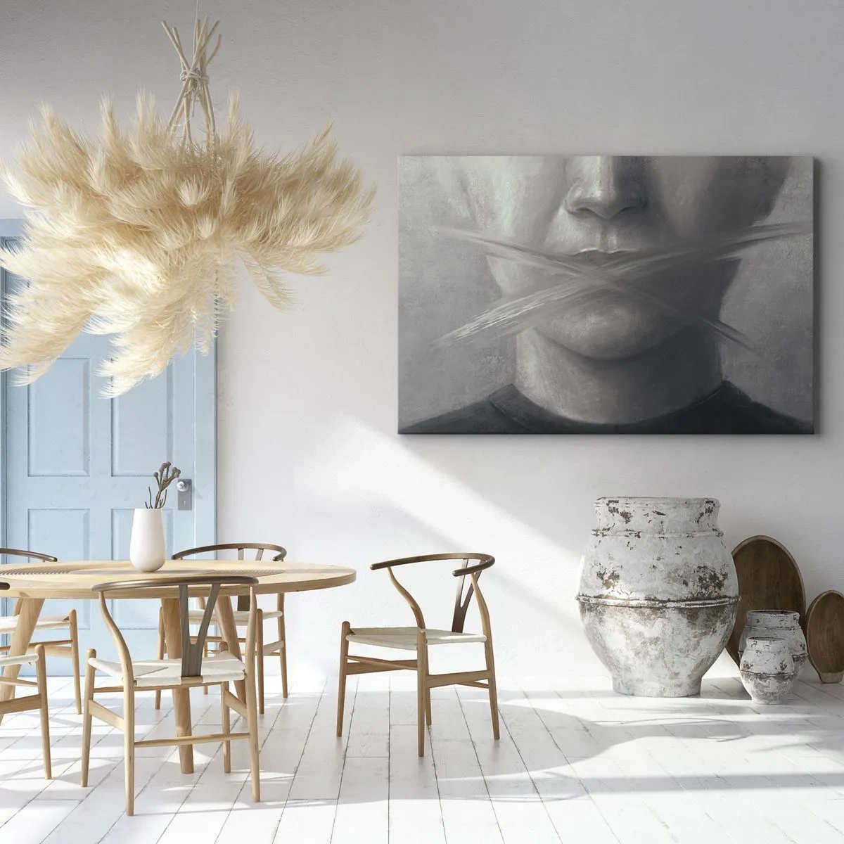 Lærredstryk - Billede på lærred - Ikke et ord - 100x70 cm