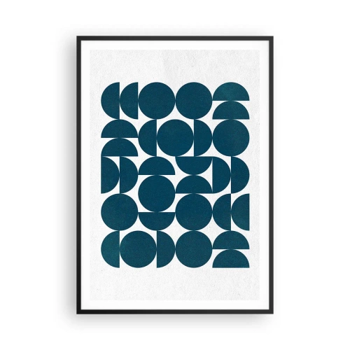 Plakat i sort ramme - Cirkler og halvcirkler - 70x100 cm