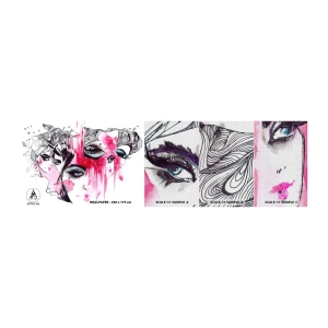 Prøve Fototapet Premium Canvas - , - Kvindens øje, Kvindens ansigt, Stykke - 100x30 cm