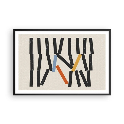 Plakat i sort ramme - Dominoer - komposition - 91x61 cm