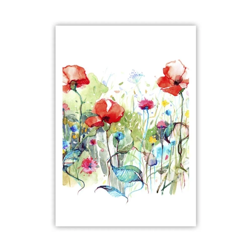 Plakat - En blomstrende eng i maj - 70x100 cm
