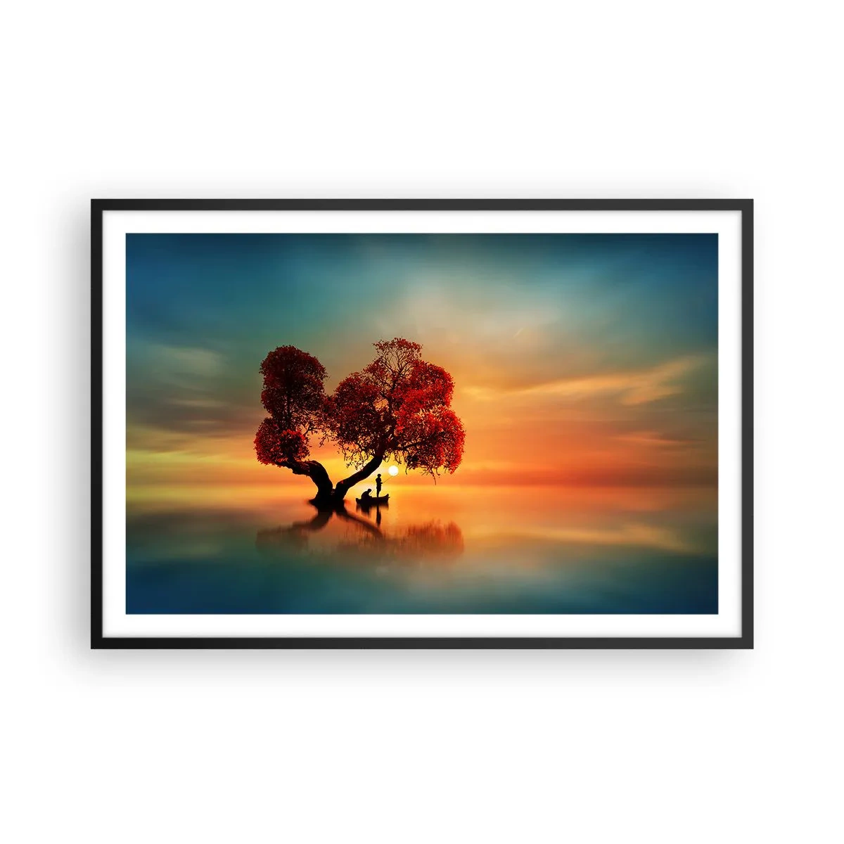 Plakat i sort ramme - Fjern og tavs verdensløshed - 91x61 cm