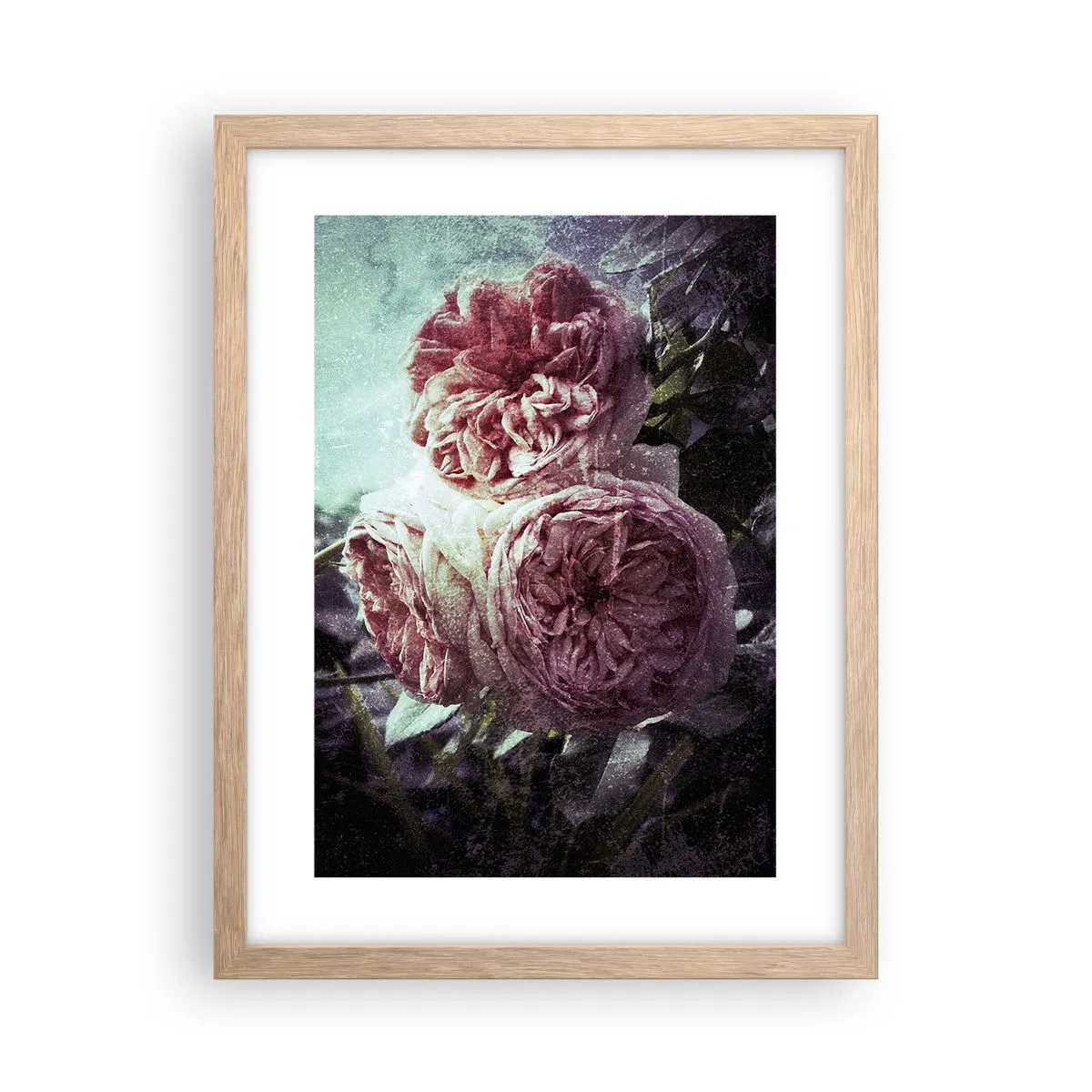 Plakat i ramme af lyst egetræ - I en romantisk atmosfære - 30x40 cm