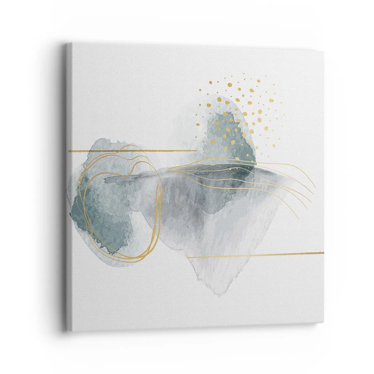 Lærredstryk - Billede på lærred - Om forholdet mellem grå og guld - 30x30 cm