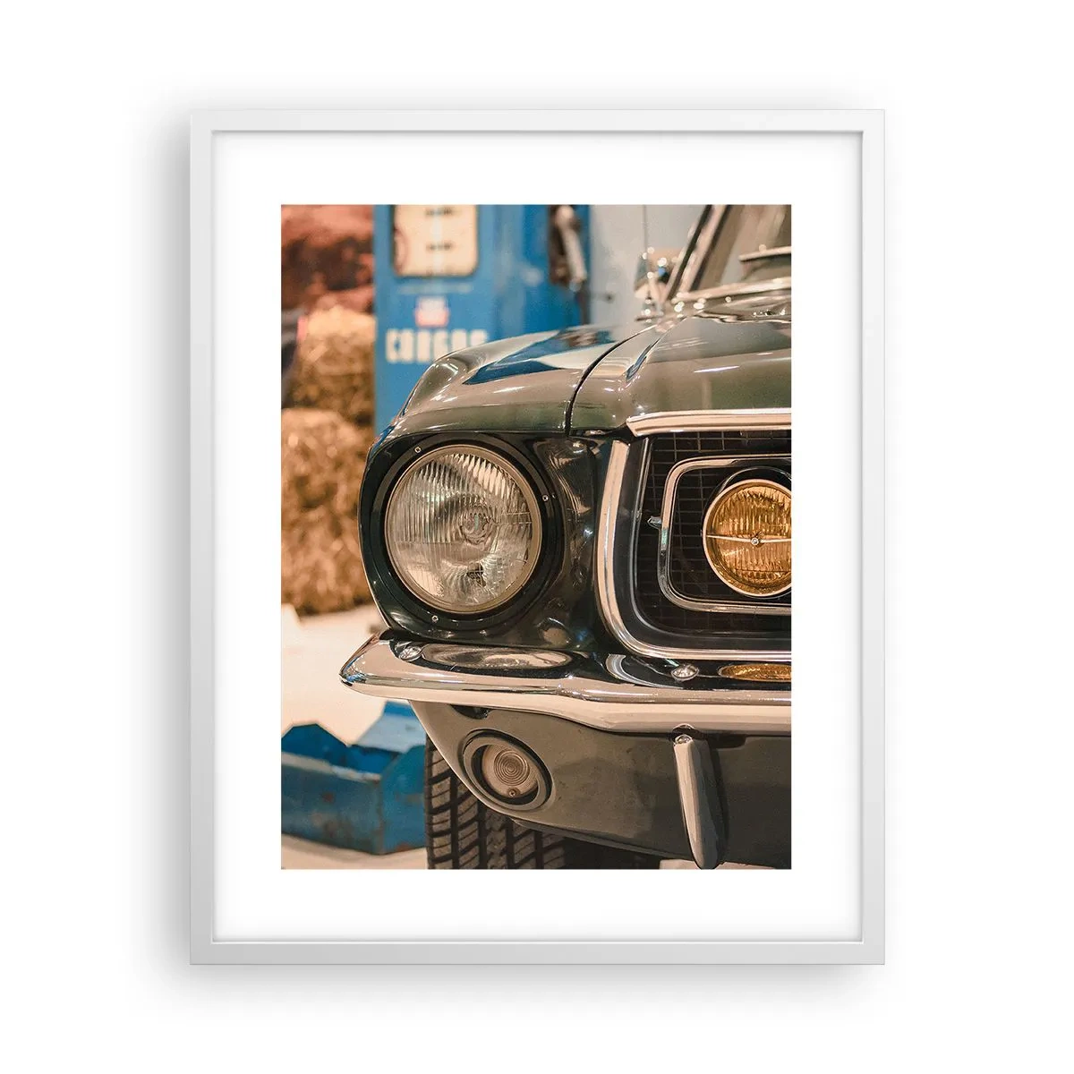 Plakat i hvid ramme - Møde med en legende - 40x50 cm