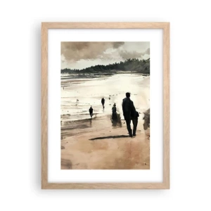 Plakat i ramme af lyst egetræ - Indkaldt - 30x40 cm