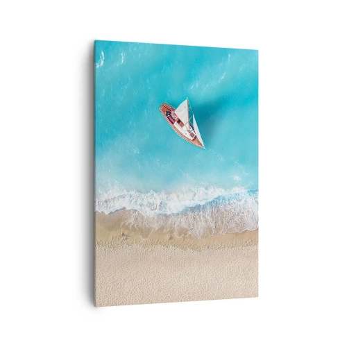 Lærredstryk - Billede på lærred - På grænsen mellem blå og guld - 70x100 cm