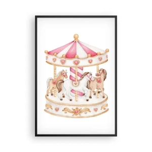 Plakat i sort ramme - Barndommens søde verden - 61x91 cm