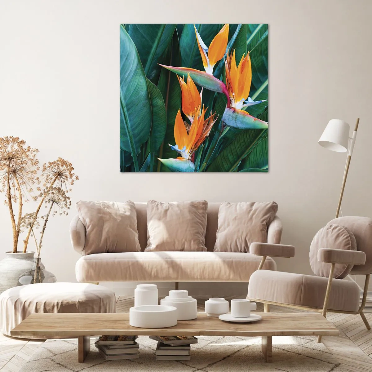 Lærredstryk - Billede på lærred - Er det en blomst eller er det en fugl? - 30x30 cm