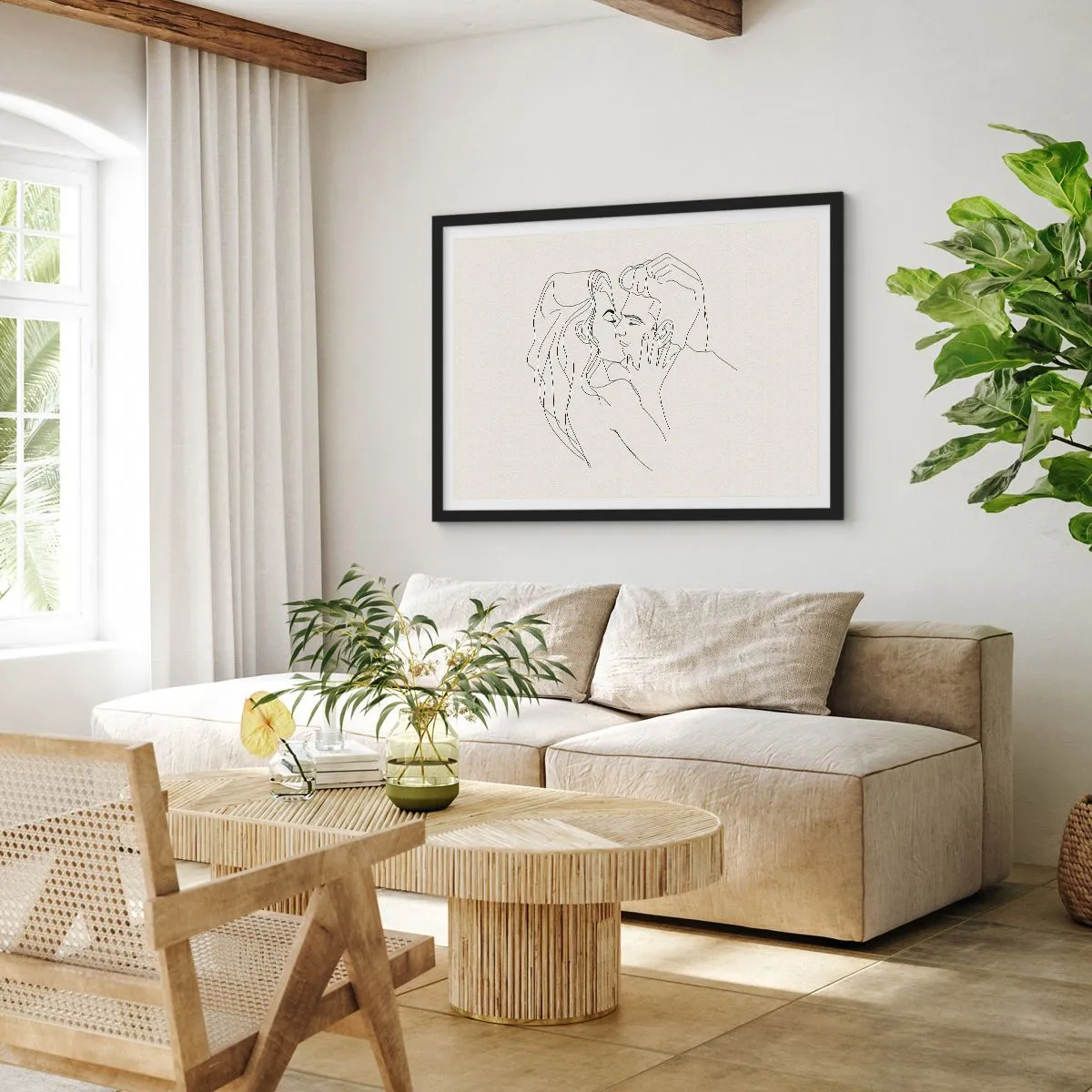 Plakat i sort ramme - Forviklet i følelser - 70x50 cm