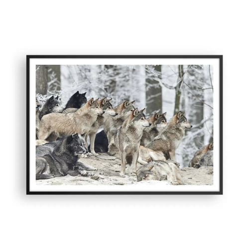 Plakat i sort ramme - Familie og venner - 100x70 cm