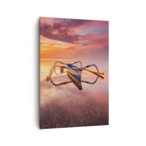 Lærredstryk - Billede på lærred - Roen ved en tropisk aften - 70x100 cm