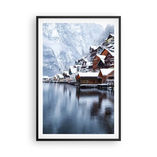 Plakat i sort ramme - I en vinterdekoration - 61x91 cm