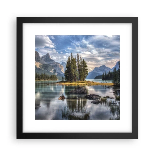 Plakat i sort ramme - Over store og klare vande… - 30x30 cm