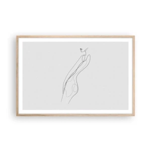 Plakat i ramme af lyst egetræ - Næppe et løfte - 91x61 cm