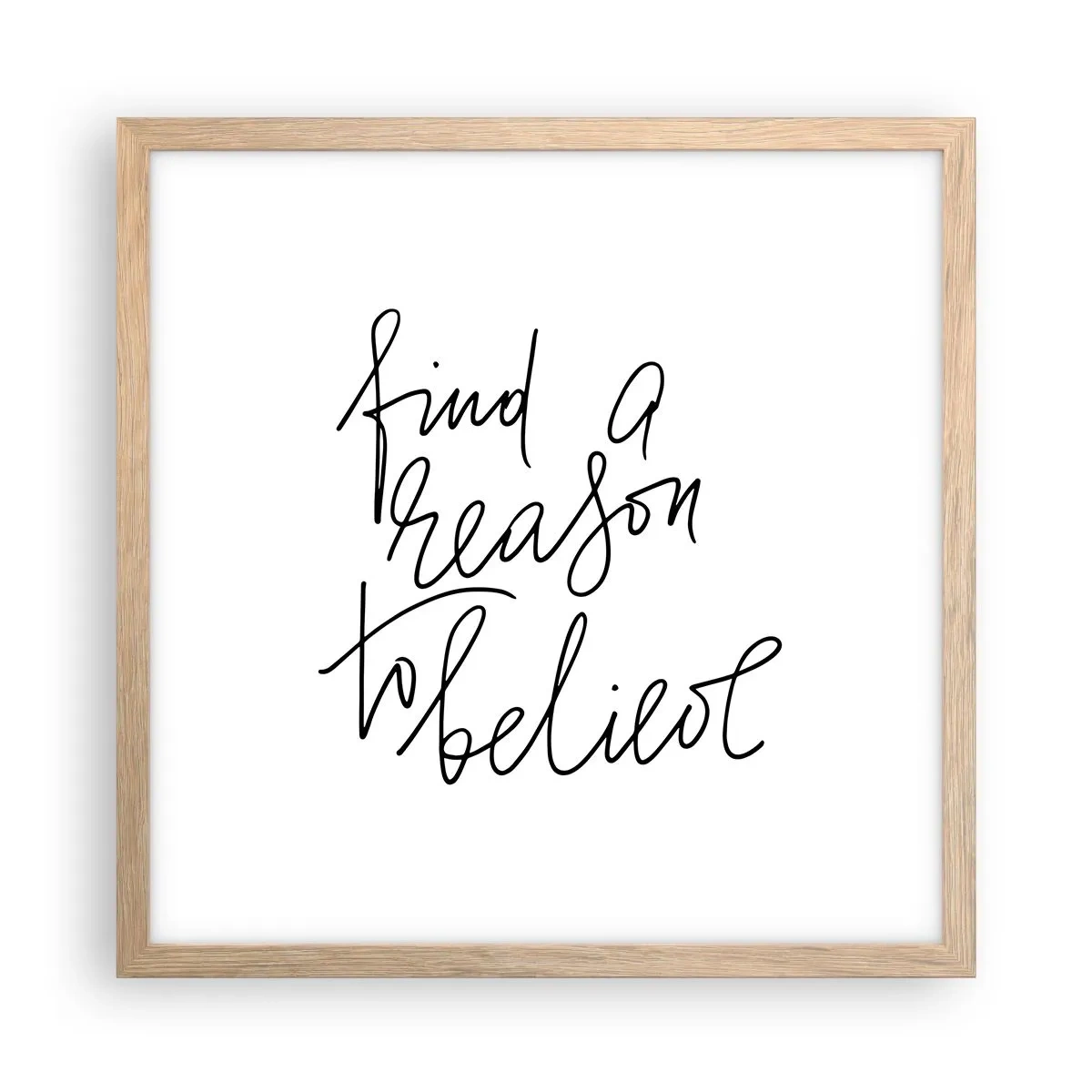 Plakat i ramme af lyst egetræ - Det er muligt - 40x40 cm