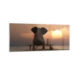 Billede på glas - Det er godt at være stille sammen - 100x40 cm